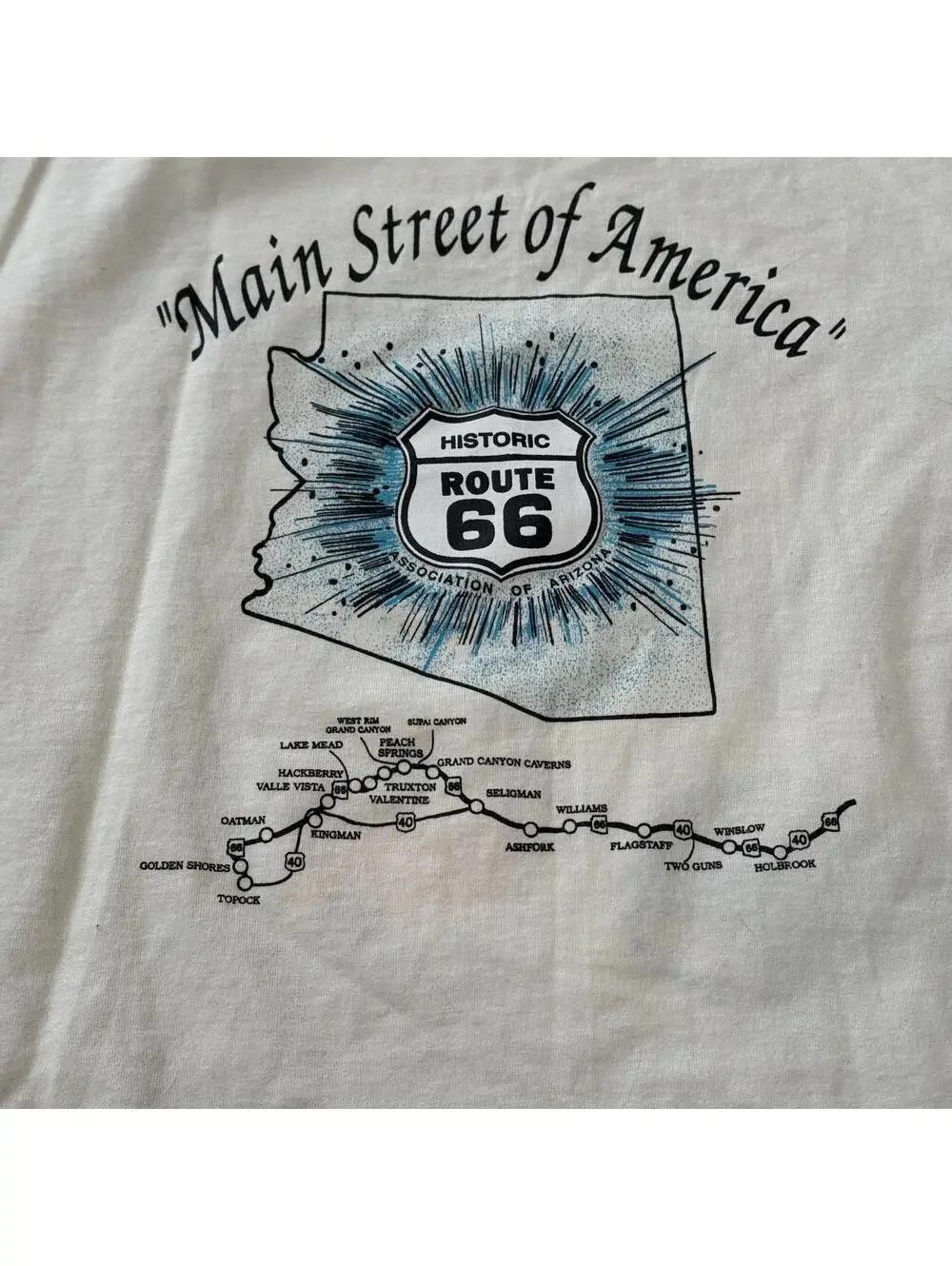 Vtg 1994 Route 66 Fun Run Arizona Car T-Shirt XL USA